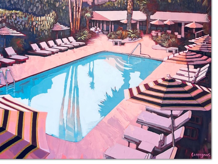 slim aarons palm springs painting