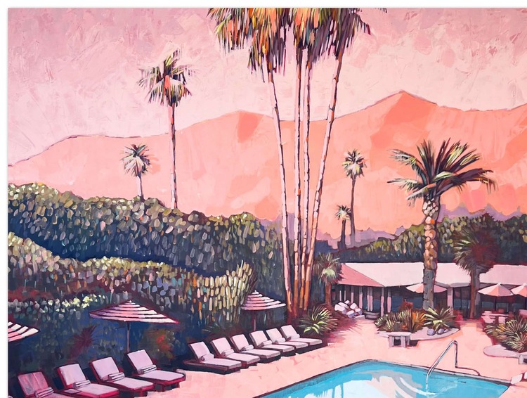 slim aarons palm springs painting