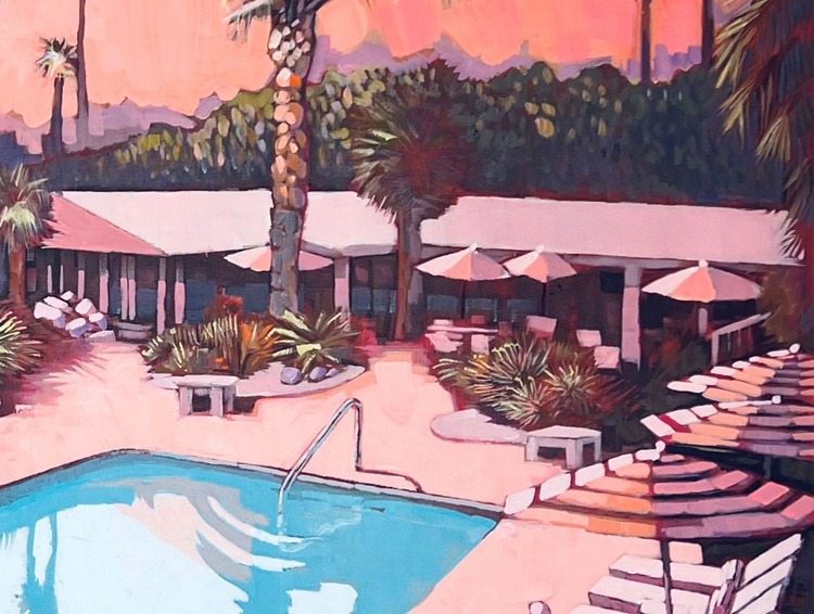 slim aarons palm springs painting