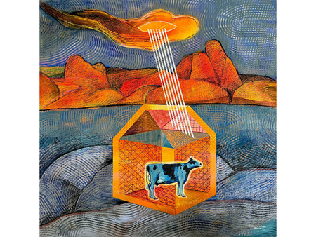 cow painting landscape artwork