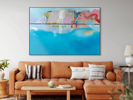 blue ocean abstract artwork large square