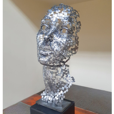 steel head sculpture